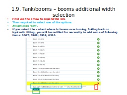 1.9. Tank/booms – booms additional width selection
